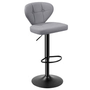 Nalupatio Bar Stools,PU Leather Adjustable Swivel Barstools Kitchen Counter Height Bar Stools, Hydraulic for Kitchen Counter Height, Square Island Backed Bar Stools,Black,Set of 2