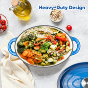 Hawsaiy Enameled Oval Dutch Oven Pot with Lid and Dual Handles, Cast Iron Dutch Oven for Cooking, Bread Baking, Non-stick Enamel Coated Cookware