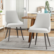 Hawsaiy PU leather Dining Chairs Set of 2/4 with Durable Metal Legs
