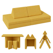 Hawsaiy Kids Sofas Modular 4PCS Sponge Armless Reclining Sofa with Removable Cover