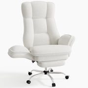 Hawsaiy Cross Legged Office Chair with Flip Armrests，Big and Tall Executive Office Chair, 135° Reclining Criss Cross Chair with Footrest & Lumbar Pillow