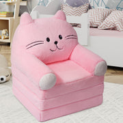 Hawsaiy Kids Sofa 2-in-1 Foldable Armchair with Liner Filler Cute Cartoon Lazy Sofa Bed for Living Room or Bedroom