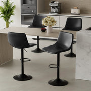 Hawsaiy Modern Swivel Bar Stools Set of 2/4, Adjustable Faux Leather Counter Height Chairs with Back for Kitchen Island