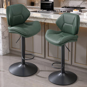 Hawsaiy Swivel Bar Stools Set of 2/4, Adjustable Height Faux Leather Bar Stools with Back, Double-Layer Upholstered Counter Height Bar Chairs for Kitchen Island