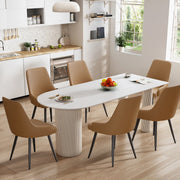 Hawsaiy PU leather Dining Chairs Set of 2/4 with Durable Metal Legs