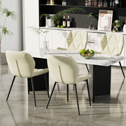 Nalupatio Modern Dining Chairs Set of 2, PU Leather Dining Room Chairs with Waterproof Surface and Metal Legs for Kitchen Restaurant and Living Room, Dark Blue