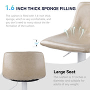 Hawsaiy Bar Stools Set of 2/4, Adjustable Bar Stools with Back, Modern PU Leather Swivel Height Adjustable Stool Chair for Home Kitchen Island