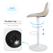 Hawsaiy Bar Stools Set of 2/4, Adjustable Bar Stools with Back, Modern PU Leather Swivel Height Adjustable Stool Chair for Home Kitchen Island