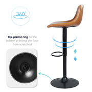 Nalupatio Bar Stools Set of 2/4, Adjustable Bar Stools with Back, Modern PU Leather Swivel Height Adjustable Stool Chair for Home Kitchen Island