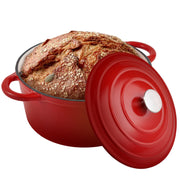 Kerilyn 4.5QT Enameled Dutch Oven- Chafing Dishes with Dual Handles,Non-stick Enamel Coated Cookwarefor Bread Baking, Cooking, andVersatile Kitchen Use