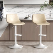 Hawsaiy Bar Stools Set of 2/4, Adjustable Bar Stools with Back, Modern PU Leather Swivel Height Adjustable Stool Chair for Home Kitchen Island