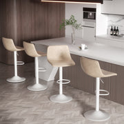 Hawsaiy Bar Stools Set of 2/4, Adjustable Bar Stools with Back, Modern PU Leather Swivel Height Adjustable Stool Chair for Home Kitchen Island