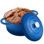 Kerilyn 4.5QT Enameled Dutch Oven- Chafing Dishes with Dual Handles,Non-stick Enamel Coated Cookwarefor Bread Baking, Cooking, andVersatile Kitchen Use