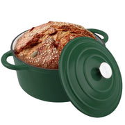 Kerilyn 4.5QT Enameled Dutch Oven- Chafing Dishes with Dual Handles,Non-stick Enamel Coated Cookwarefor Bread Baking, Cooking, andVersatile Kitchen Use