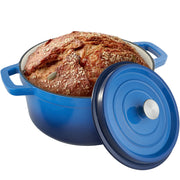 Kerilyn 6.5QT Large Round Cast Iron Enameled Oval Dutch Oven Pot - Heavy-Duty, Non-Stick, Dual Handle, Bread Baking, Cooking, and Serving - Durable, Easy to Clean, Heat Retention, Versatile Cookware,Home Kitchen Essentials, Durable Kitchen Utensils