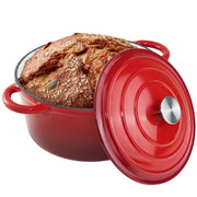 Kerilyn 6 QT Enameled Dutch Oven Pot with Lid, Cast Iron Dutch Oven with Dual Handles for Bread Baking, Cooking, Non-stick Enamel Coated Cookware