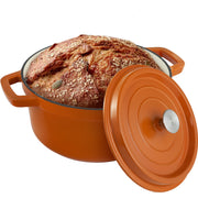 Kerilyn 6.5QT Large Round Cast Iron Enameled Oval Dutch Oven Pot - Heavy-Duty, Non-Stick, Dual Handle, Bread Baking, Cooking, and Serving - Durable, Easy to Clean, Heat Retention, Versatile Cookware,Home Kitchen Essentials, Durable Kitchen Utensils