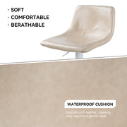 Hawsaiy Bar Stools Set of 2/4, Adjustable Bar Stools with Back, Modern PU Leather Swivel Height Adjustable Stool Chair for Home Kitchen Island