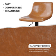 Nalupatio Bar Stools Set of 2/4, Adjustable Bar Stools with Back, Modern PU Leather Swivel Height Adjustable Stool Chair for Home Kitchen Island