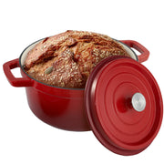 Kerilyn 6.5QT Large Round Cast Iron Enameled Oval Dutch Oven Pot - Heavy-Duty, Non-Stick, Dual Handle, Bread Baking, Cooking, and Serving - Durable, Easy to Clean, Heat Retention, Versatile Cookware,Home Kitchen Essentials, Durable Kitchen Utensils