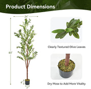 Nalupatio Artificial Olive Tree with Natural Wood Trunk, Realistic Leaves & Fruits for Modern Home Office Living Room Decor