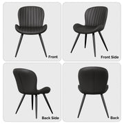 Hawsaiy Modern Dining Room Chairs Set of 2/4/6, Upholstered Kitchen Dinner Chair Fabric and Curved Backrest Kitchen Chairs Dark Grey