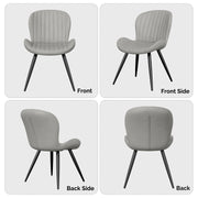 Hawsaiy Modern Dining Room Chairs Set of 2/4/6, Upholstered Kitchen Dinner Chair Fabric and Curved Backrest Kitchen Chairs Dark Grey