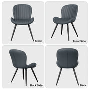 Hawsaiy Modern Dining Room Chairs Set of 2/4/6, Upholstered Kitchen Dinner Chair Fabric and Curved Backrest Kitchen Chairs Dark Grey