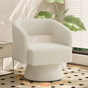 Hawsaiy Swivel Barrel Accent Chair Set of 1/2, Linen Fabric Upholstered Armchair with Wood Frame & Spring Support,Modern Comfy Lounge Sofa Chair with Round Back for Reading Living Room Bedroom