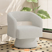 Hawsaiy Swivel Barrel Accent Chair Set of 1/2, Linen Fabric Upholstered Armchair with Wood Frame & Spring Support,Modern Comfy Lounge Sofa Chair with Round Back for Reading Living Room Bedroom