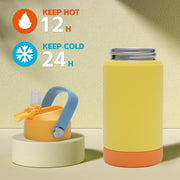 Hawsaiy 12oz Kids Insulated Water Bottle with Straw Lid, Leak-Proof Stainless Steel BPA-Free for School Boys and Girls