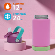 Hawsaiy 12oz Kids Insulated Water Bottle with Straw Lid, Leak-Proof Stainless Steel BPA-Free for School Boys and Girls