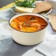 Kerilyn 4.5QT Enameled Dutch Oven- Chafing Dishes with Dual Handles,Non-stick Enamel Coated Cookwarefor Bread Baking, Cooking, andVersatile Kitchen Use