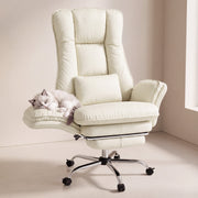 Hawsaiy Cross Legged Office Chair with Flip Armrests，Big and Tall Executive Office Chair, 135° Reclining Criss Cross Chair with Footrest & Lumbar Pillow