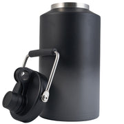 Kerilyn Insulated Jug with Handle, One Gallon, 128oz Stainless Steel, Large Double Vacuum Water Bottle for Hot & Cold Drinks, Wide Mouth, Sweat Proof, Great for Travel, Hiking & Camping, Black Water Bottle