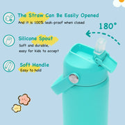 Hawsaiy 12oz Kids Insulated Water Bottle with Straw Lid, Leak-Proof Stainless Steel BPA-Free for School Boys and Girls