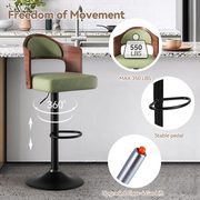 Nalupatio PU Leather Upholstered Barstools with Wooden Backrest Set of 2/4