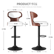 Hawsaiy PU Leather Upholstered Bar Set of 1/2//3/4  with Back & Footrest