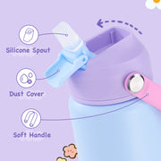 Hawsaiy 12oz Kids Insulated Water Bottle with Straw Lid, Leak-Proof Stainless Steel BPA-Free for School Boys and Girls