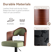 Nalupatio PU Leather Upholstered Barstools with Wooden Backrest Set of 2/4