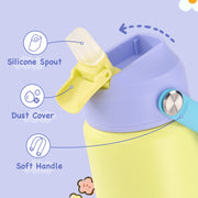 Hawsaiy 12oz Kids Insulated Water Bottle with Straw Lid, Leak-Proof Stainless Steel BPA-Free for School Boys and Girls