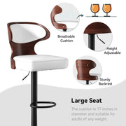 Hawsaiy PU Leather Upholstered Bar Set of 1/2//3/4  with Back & Footrest