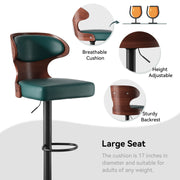 Hawsaiy PU Leather Upholstered Bar Set of 1/2//3/4  with Back & Footrest