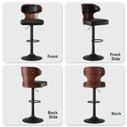 Hawsaiy PU Leather Upholstered Bar Set of 1/2//3/4  with Back & Footrest