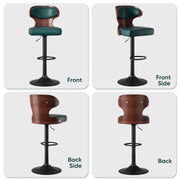 Hawsaiy PU Leather Upholstered Bar Set of 1/2//3/4  with Back & Footrest