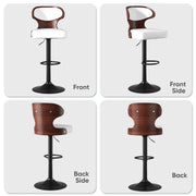 Hawsaiy PU Leather Upholstered Bar Set of 1/2//3/4  with Back & Footrest