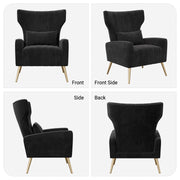 Nalupatio Velvet Fabric Upholstered Reading Comfy Mid Century Modern Armchair with Metal Legs and Spring Support, Accent Chair for Living Room,Beige