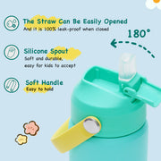 Hawsaiy 12oz Kids Insulated Water Bottle with Straw Lid, Leak-Proof Stainless Steel BPA-Free for School Boys and Girls