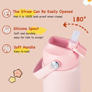 Hawsaiy 12oz Kids Insulated Water Bottle with Straw Lid, Leak-Proof Stainless Steel BPA-Free for School Boys and Girls