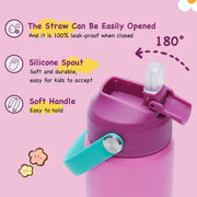 Hawsaiy 12oz Kids Insulated Water Bottle with Straw Lid, Leak-Proof Stainless Steel BPA-Free for School Boys and Girls